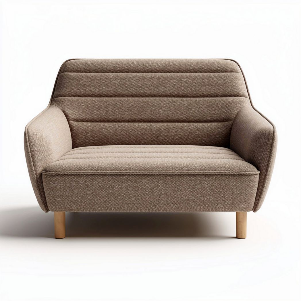 Fabric upholstered loveseat with wooden legs - 150 x 80 x 75cm