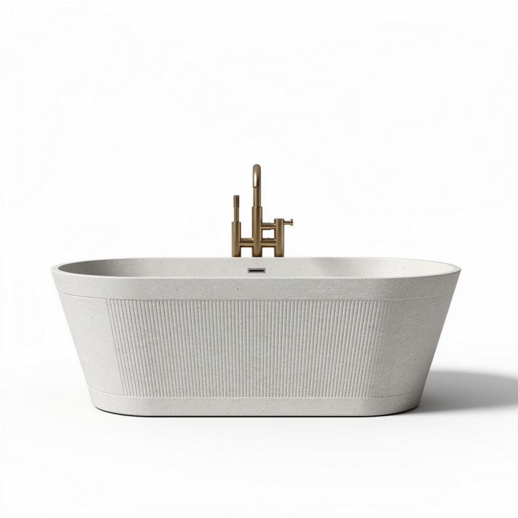 Stone freestanding bathtub with modern design - 170 x 80 x 60cm